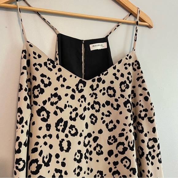 Monteau Black and Cream Patterned Top - Picture 3 of 6